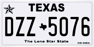 TX license plate DZZ5076