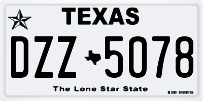 TX license plate DZZ5078
