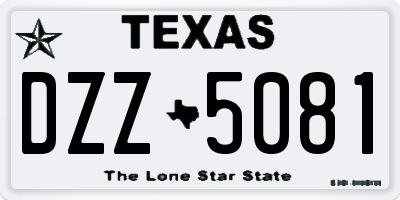TX license plate DZZ5081