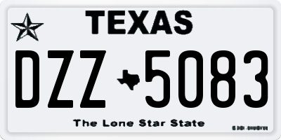 TX license plate DZZ5083
