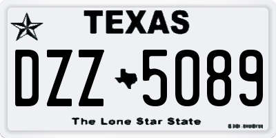 TX license plate DZZ5089