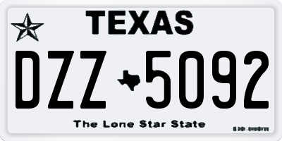 TX license plate DZZ5092