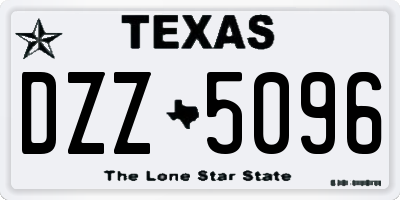 TX license plate DZZ5096