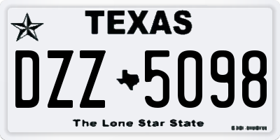 TX license plate DZZ5098