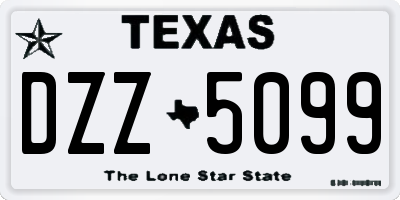 TX license plate DZZ5099