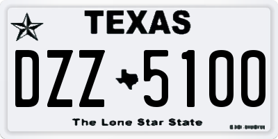 TX license plate DZZ5100