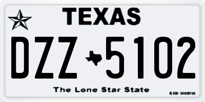 TX license plate DZZ5102
