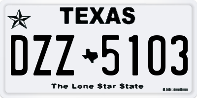 TX license plate DZZ5103