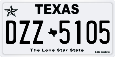 TX license plate DZZ5105