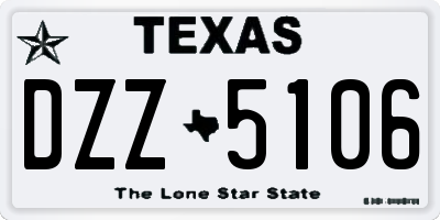 TX license plate DZZ5106