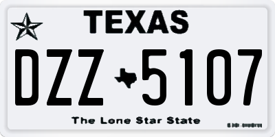 TX license plate DZZ5107