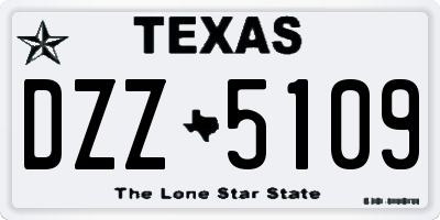 TX license plate DZZ5109