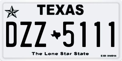 TX license plate DZZ5111