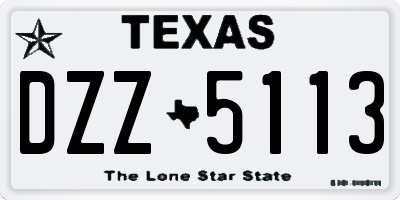 TX license plate DZZ5113