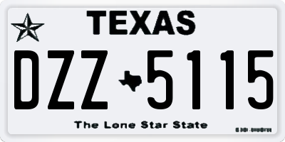 TX license plate DZZ5115