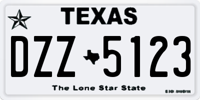 TX license plate DZZ5123