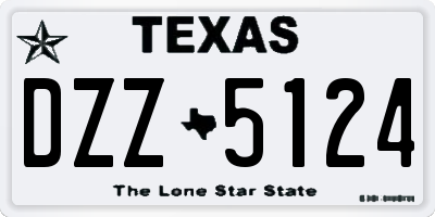 TX license plate DZZ5124