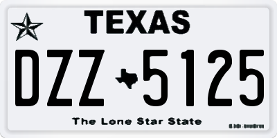 TX license plate DZZ5125