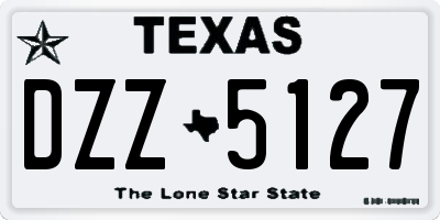 TX license plate DZZ5127