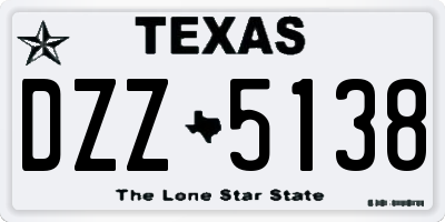 TX license plate DZZ5138