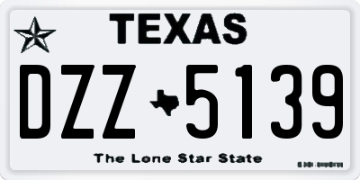 TX license plate DZZ5139