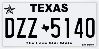 TX license plate DZZ5140