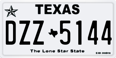 TX license plate DZZ5144