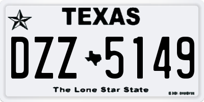 TX license plate DZZ5149