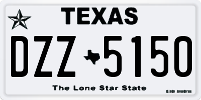 TX license plate DZZ5150