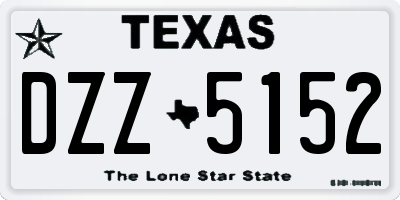 TX license plate DZZ5152