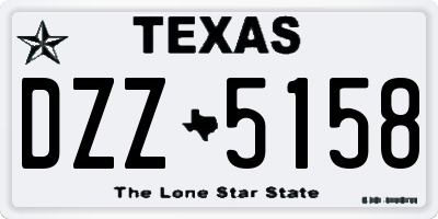 TX license plate DZZ5158