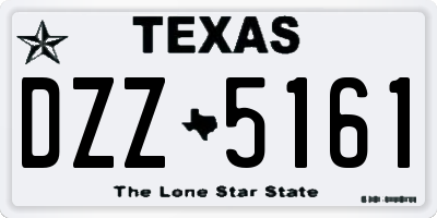 TX license plate DZZ5161