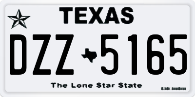 TX license plate DZZ5165