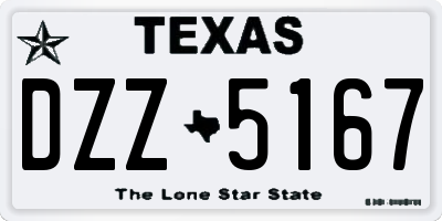 TX license plate DZZ5167