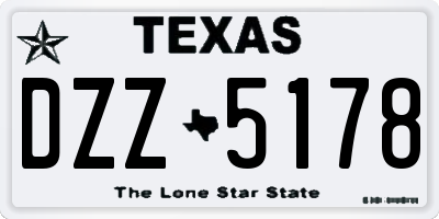 TX license plate DZZ5178