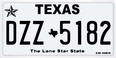 TX license plate DZZ5182
