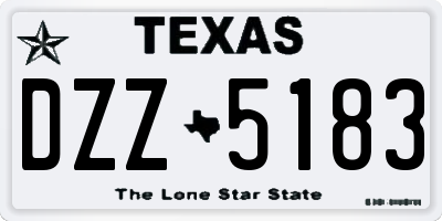 TX license plate DZZ5183