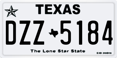 TX license plate DZZ5184