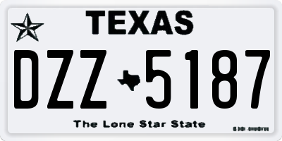 TX license plate DZZ5187