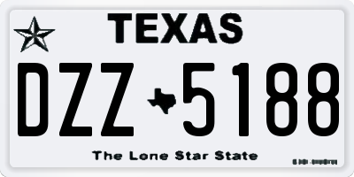 TX license plate DZZ5188