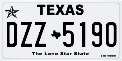 TX license plate DZZ5190