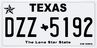 TX license plate DZZ5192