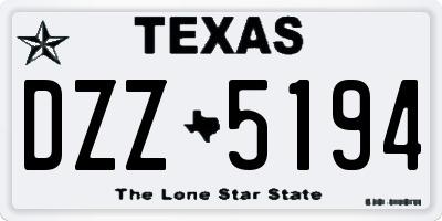 TX license plate DZZ5194