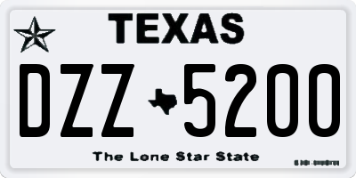 TX license plate DZZ5200