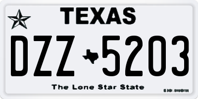 TX license plate DZZ5203