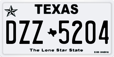 TX license plate DZZ5204