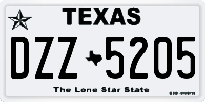 TX license plate DZZ5205