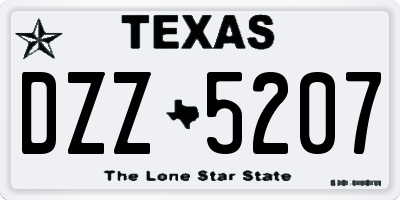 TX license plate DZZ5207