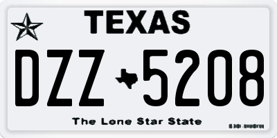 TX license plate DZZ5208