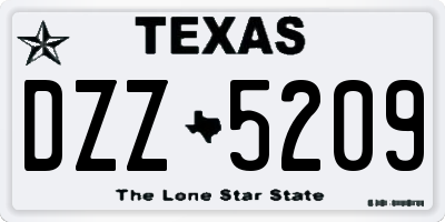 TX license plate DZZ5209